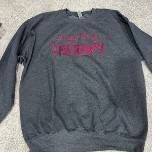 Gray Sweatshirt with Pink 'Respiratory Therapy' Text
